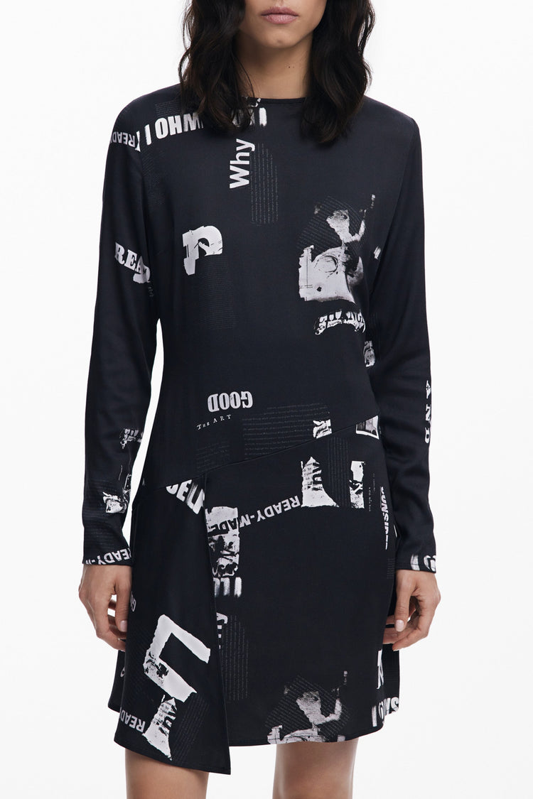 Vestido DESIGUAL de mulher preto