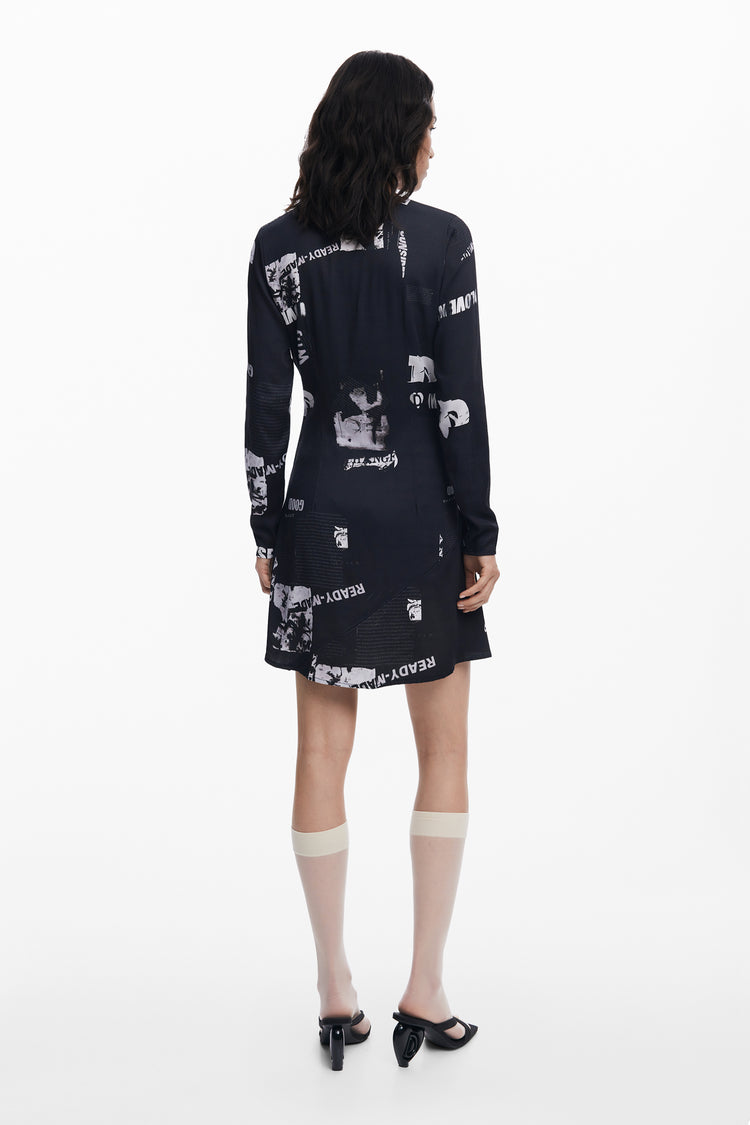 Vestido DESIGUAL de mulher preto