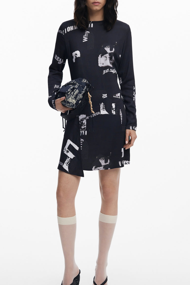 Vestido DESIGUAL de mulher preto