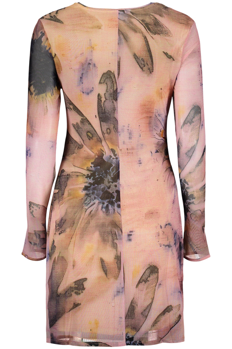 Vestido DESIGUAL de mulher rosa