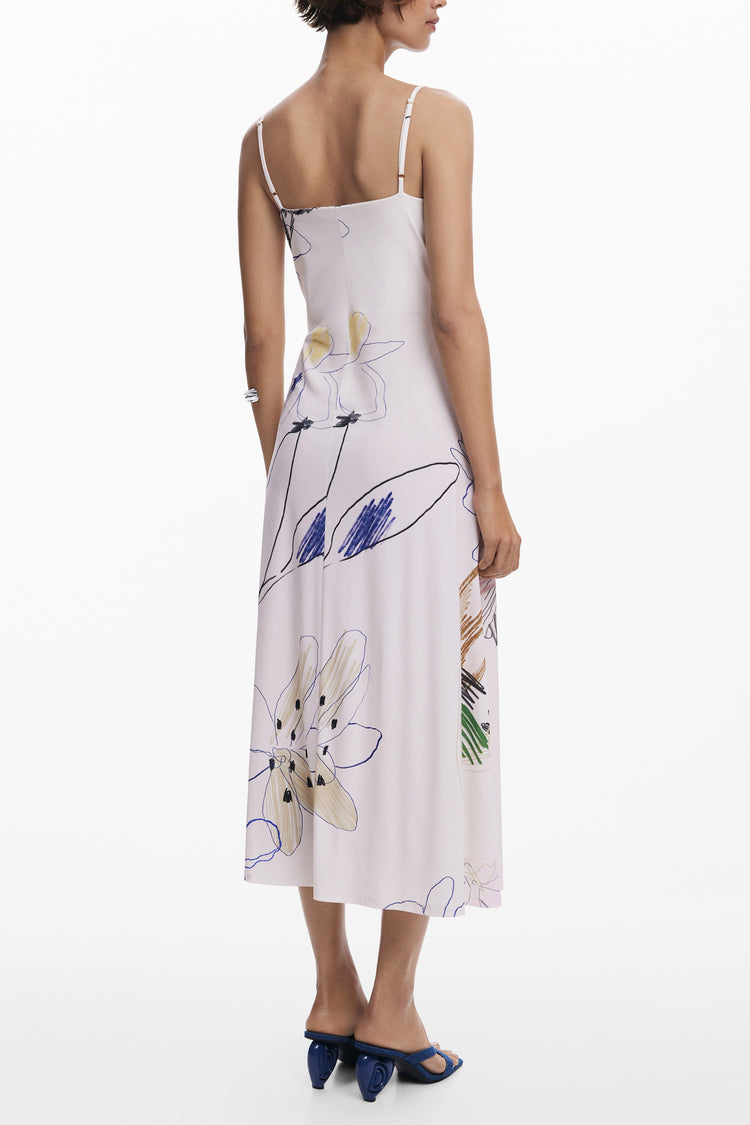 Vestido DESIGUAL de mulher branco