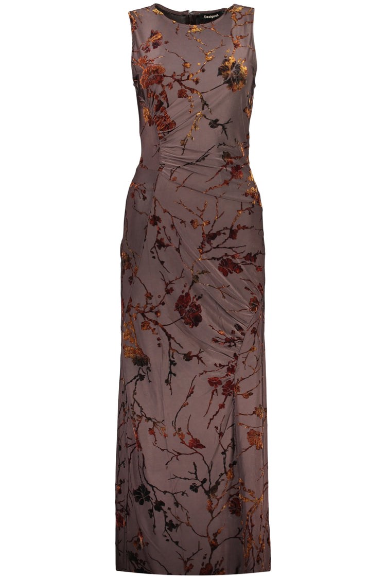 Vestido DESIGUAL de mulher castanho