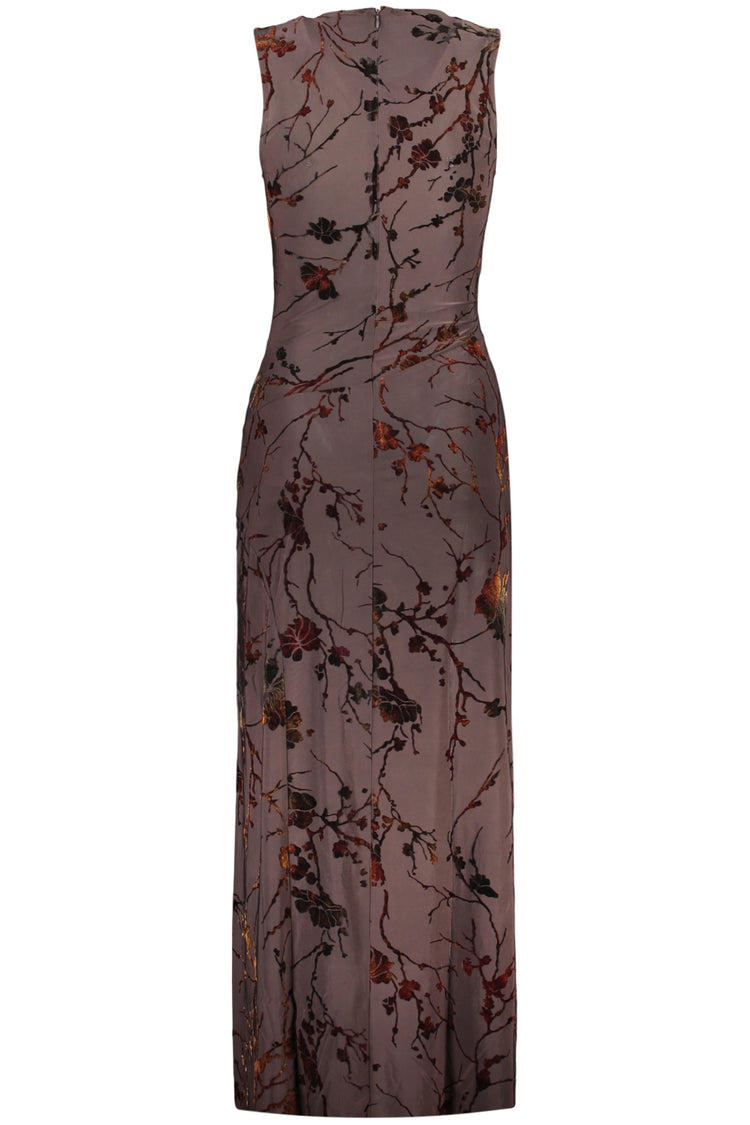 Vestido DESIGUAL de mulher castanho