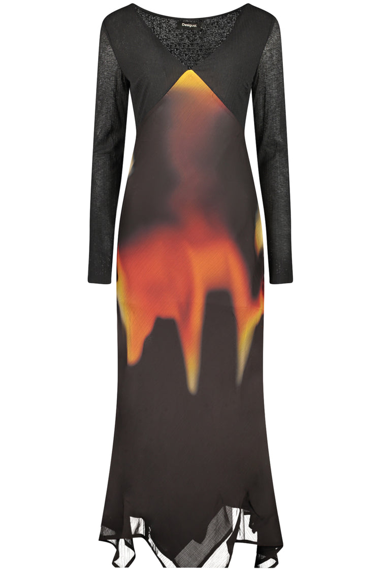 Vestido DESIGUAL de mulher preto