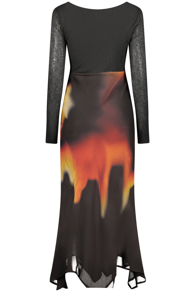 Vestido DESIGUAL de mulher preto