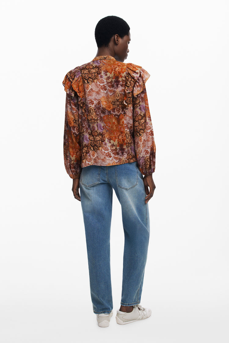 Camisa DESIGUAL de mulher laranja