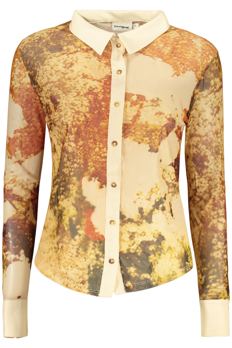 Camisa DESIGUAL de mulher bege