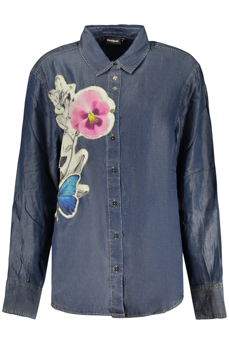 Camisa DESIGUAL de mulher azul