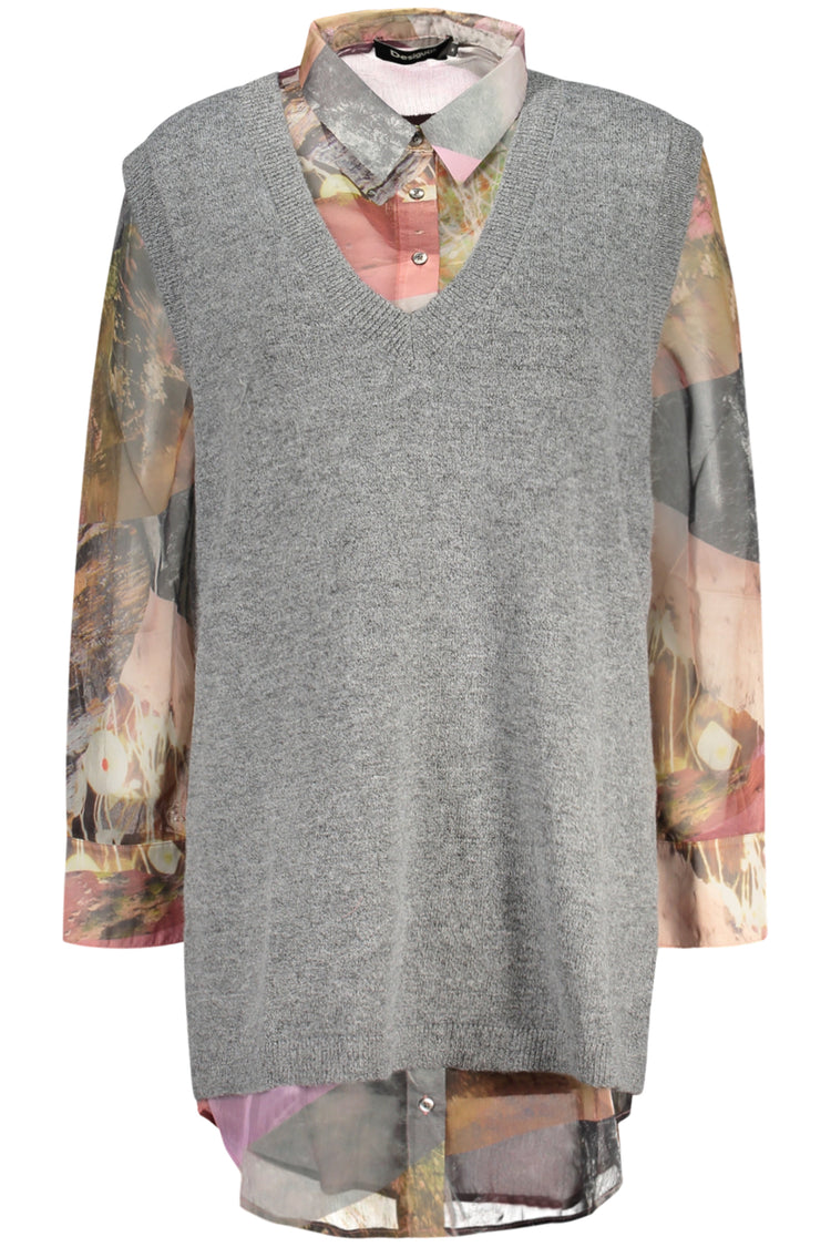 Camisa DESIGUAL de mulher cinzenta