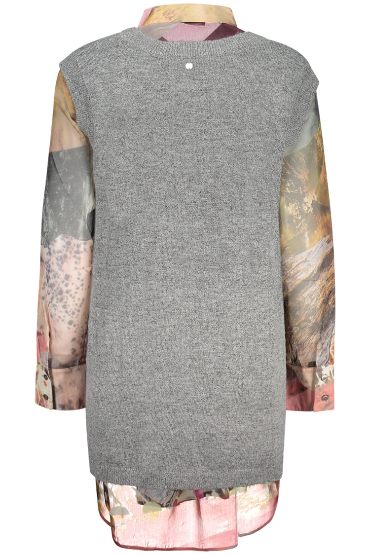 Camisa DESIGUAL de mulher cinzenta