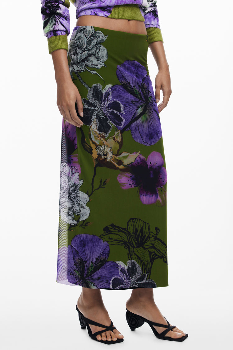 Saia DESIGUAL de mulher verde