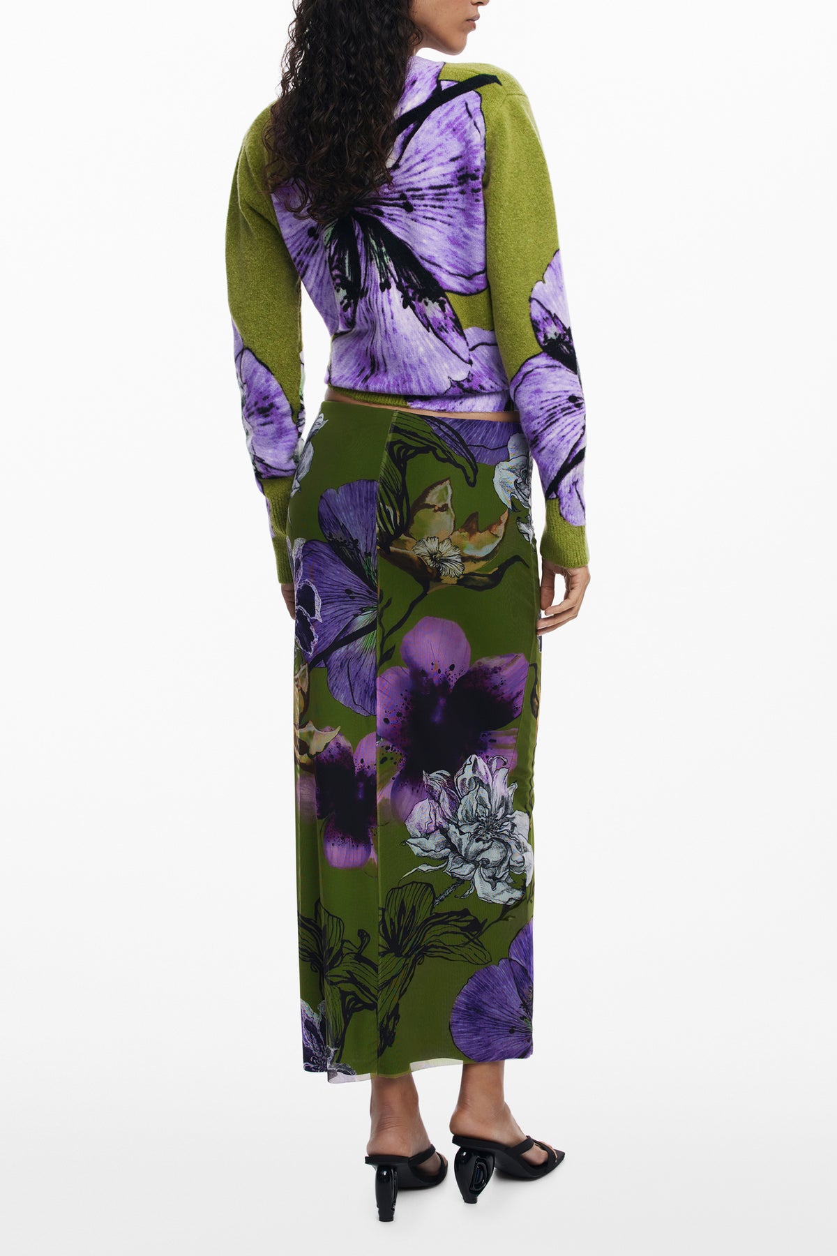 Saia DESIGUAL de mulher verde