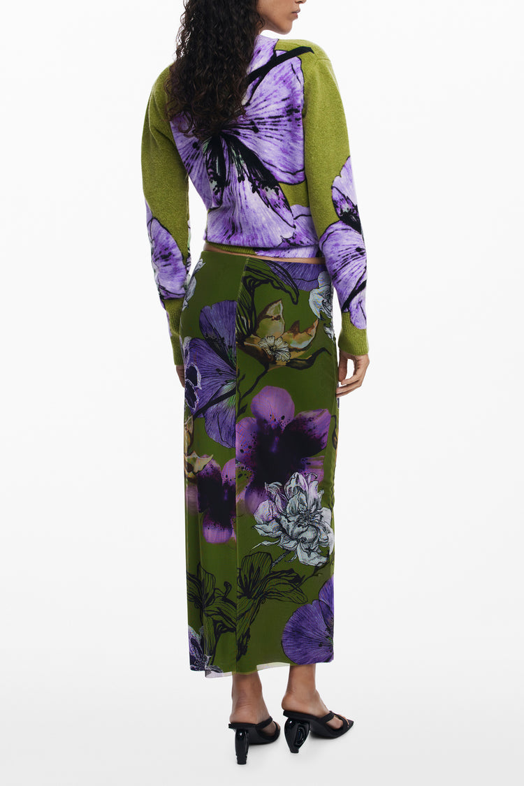 Saia DESIGUAL de mulher verde