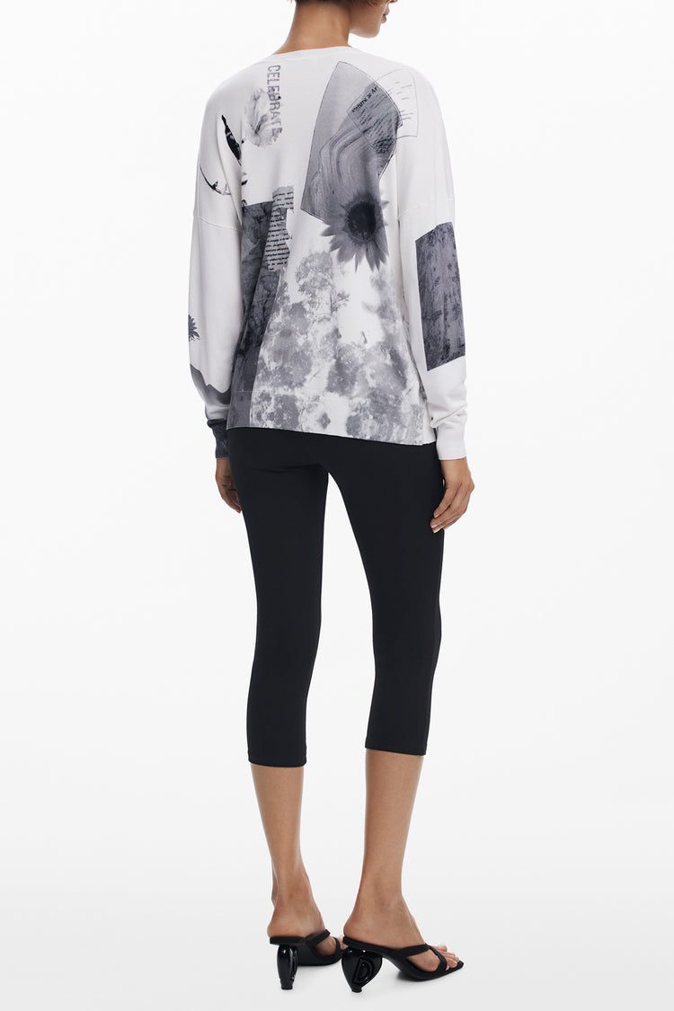 Camisola DESIGUAL de mulher branca