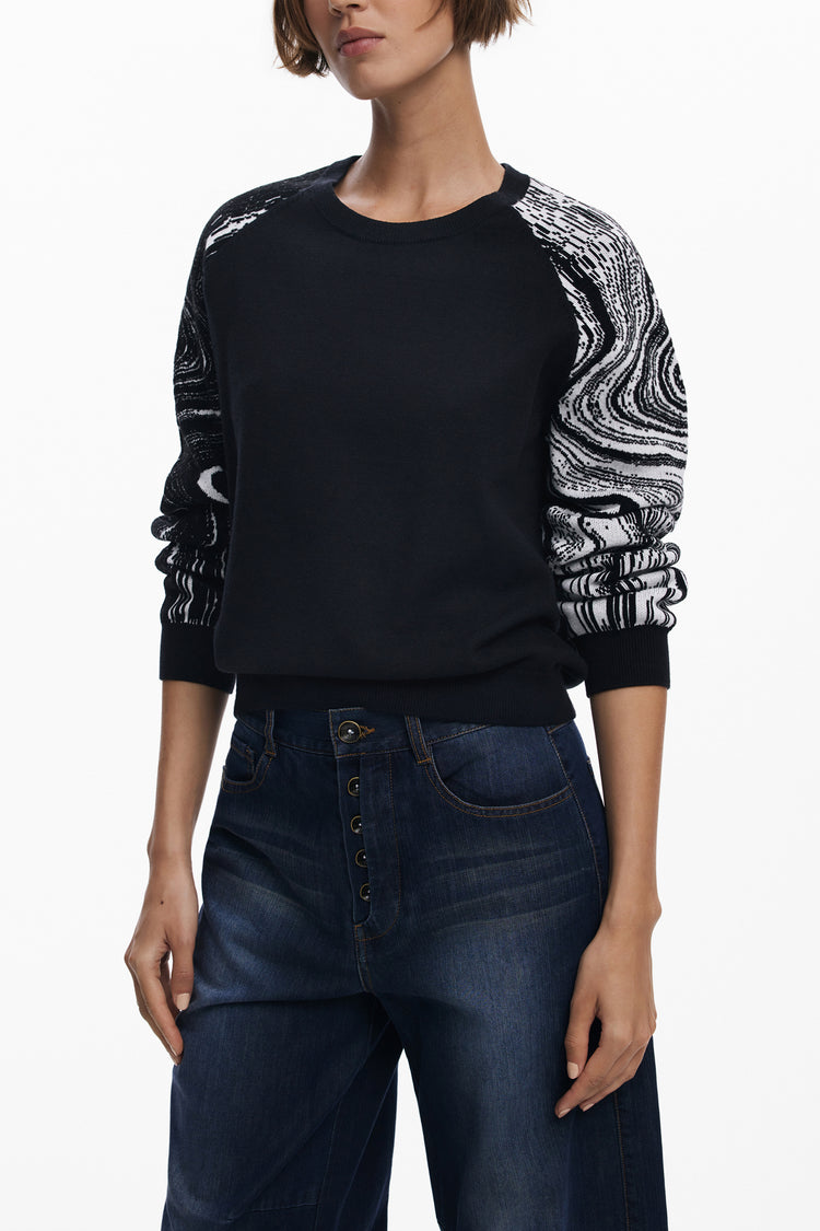 Camisola DESIGUAL de mulher preta