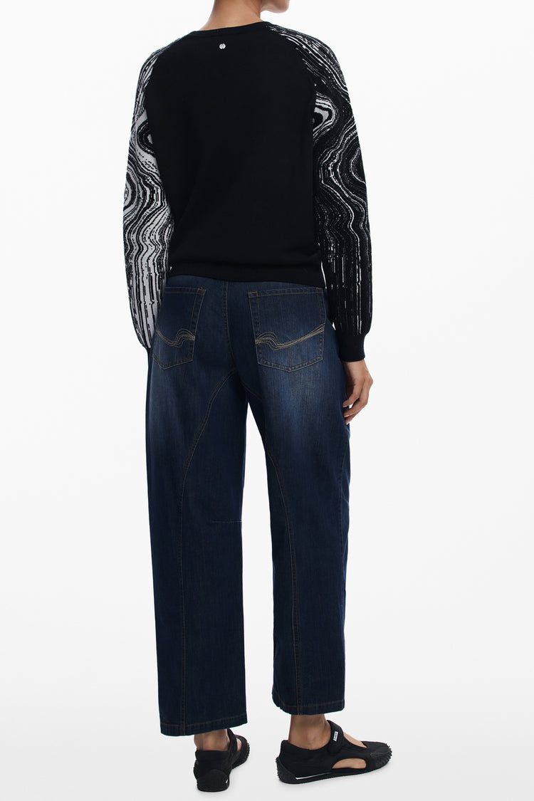 Camisola DESIGUAL de mulher preta