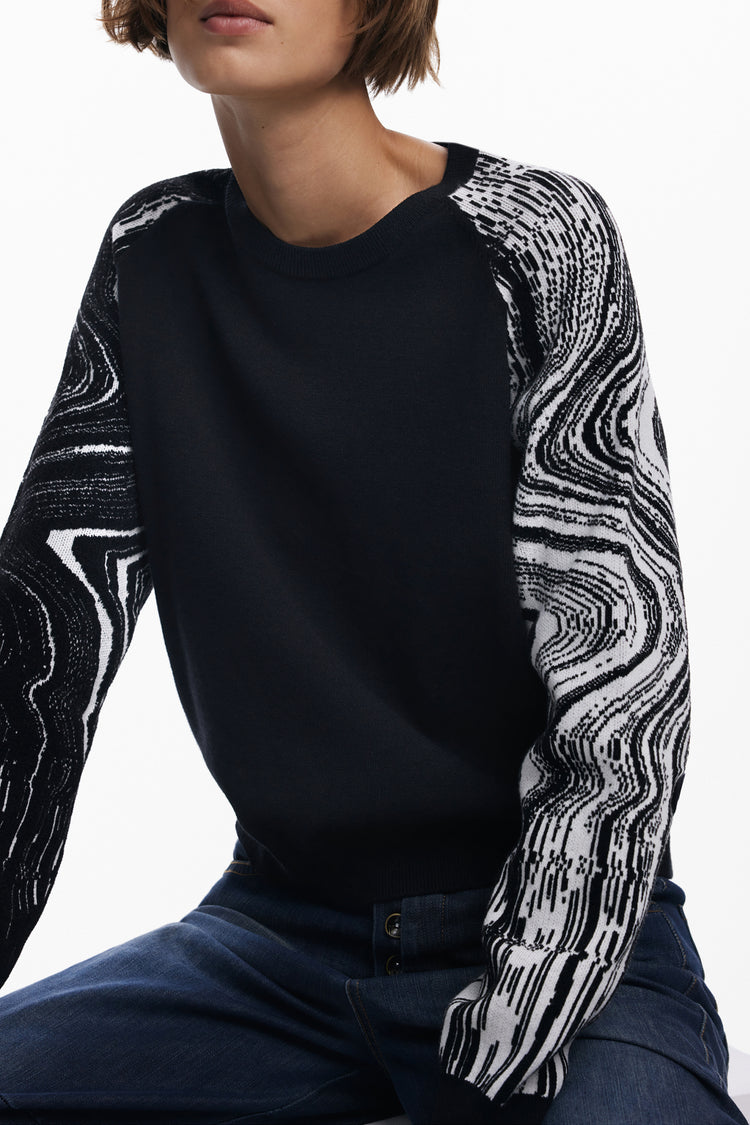 Camisola DESIGUAL de mulher preta