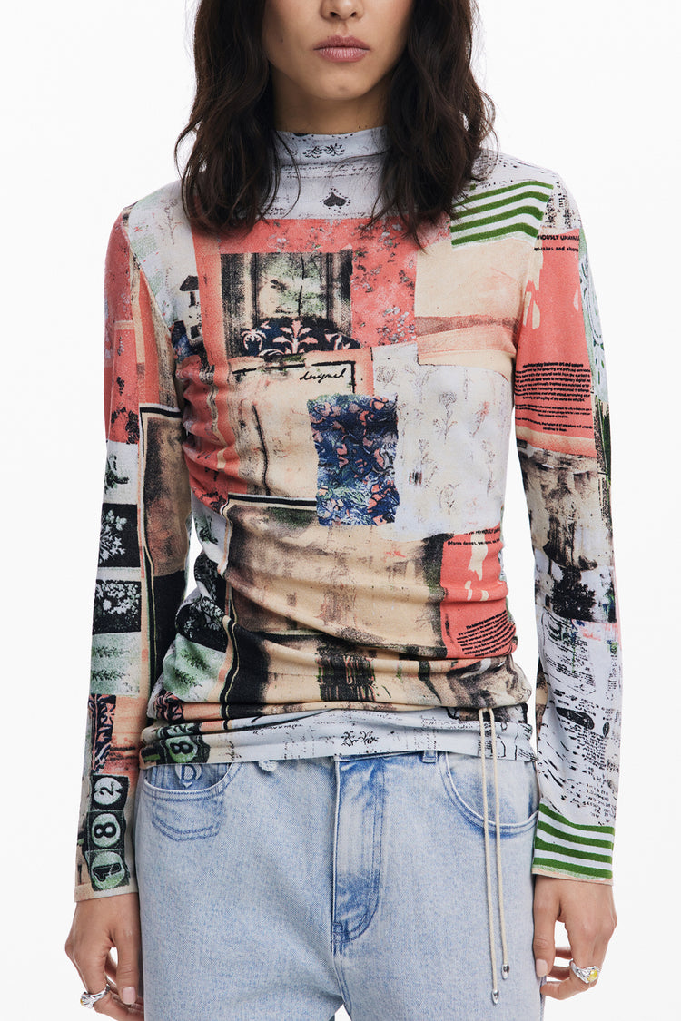Camisola DESIGUAL de mulher rosa