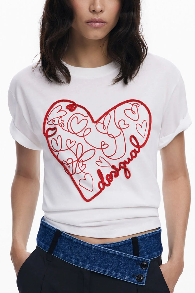 T-shirt DESIGUAL de mulher branca
