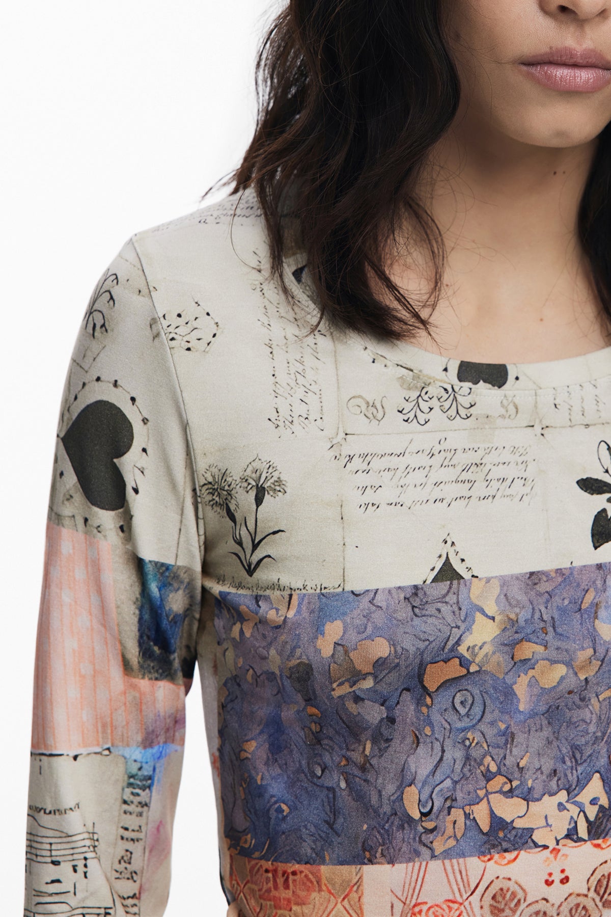 T-shirt DESIGUAL de mulher bege