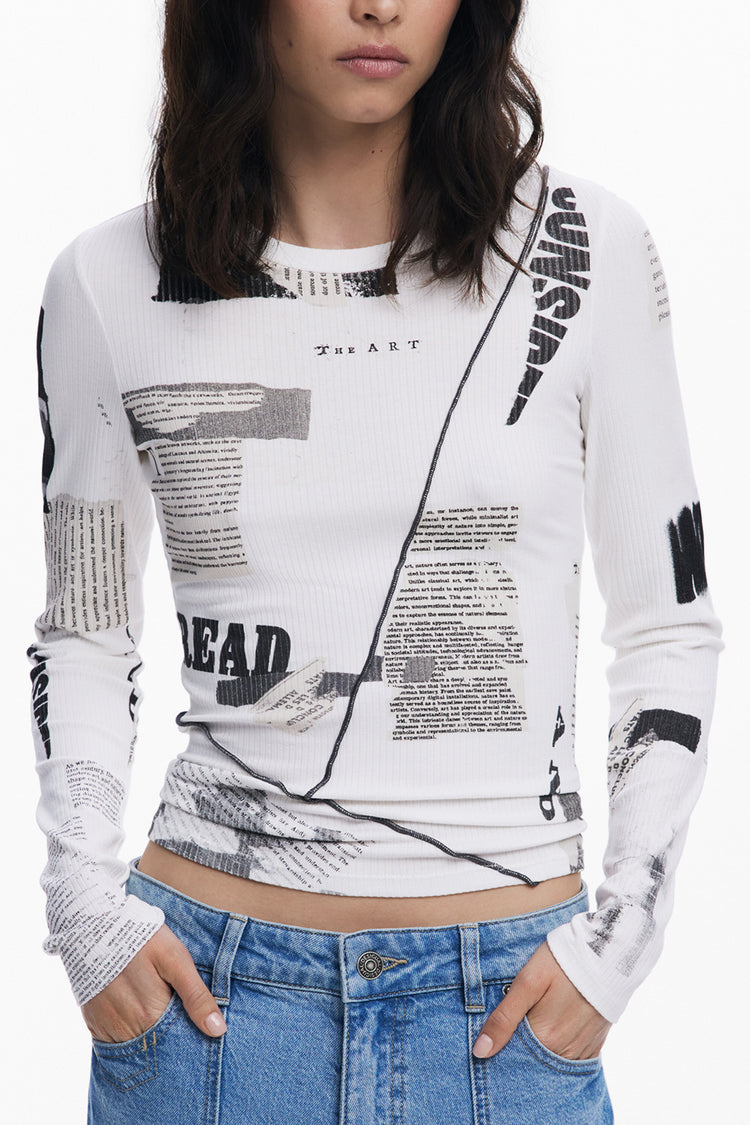 T-shirt DESIGUAL de mulher branca