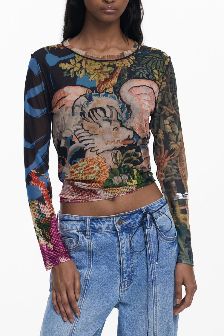 T-shirt DESIGUAL de mulher preta