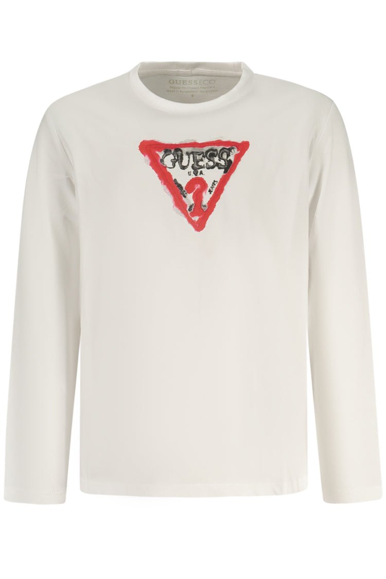 T-shirt GUESS JEANS de menino branca