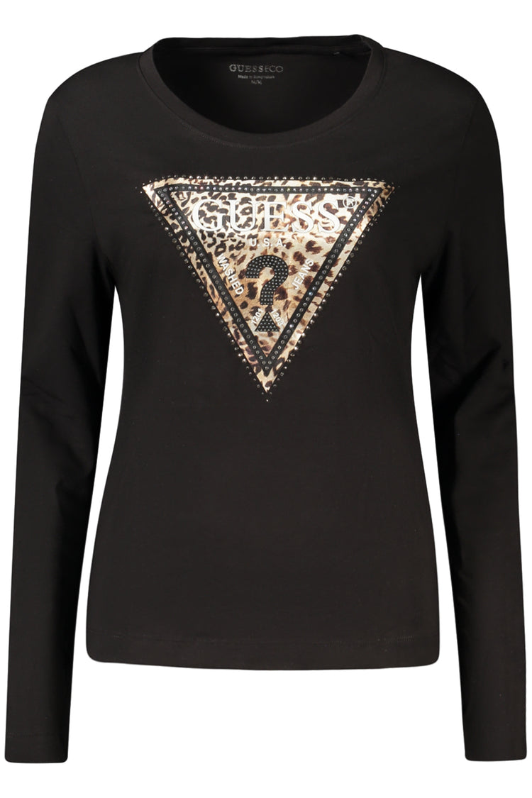 T-shirt GUESS JEANS de mulher preta